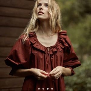 Doen Jillian Ruffled Cotton-Poplin Mini Dress